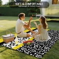 thumbnail image 4 of Black Yellow Outdoor Rug 3x5 Ft - Reversible Patio Rug Outdoor Camping Rugs, Garden Floral Stripe Aesthetic Flower Boho Indoor Outdoor Area Rugs, Non-Slip Outdoor Carpet Runner for Deck/Porch, 4 of 8