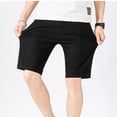 thumbnail image 3 of Fjuchai Mens Cotton Shorts Summer Solid Color with Pocket Shorts for Male Five Points Beach Casual Pants Size 28-38, 3 of 9