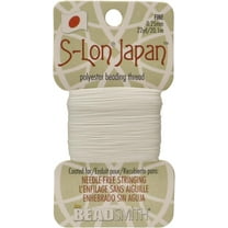 The Beadsmith S-Lon Japan – Fine Polyester Thread – White Color, .25mm Diameter, 22 Yards per Card – Needle-Free Stringing, Easy to Thread Beads – Ideal for Knotted Jewelry, Pearls and DIY Crafts