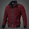 thumbnail image 4 of Men's jacket casual trendy handsome slim cargo jacket cotton military top, 4 of 4