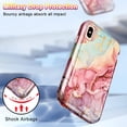 thumbnail image 4 of CASEFIV for iPhone Xs Max Case,Marble Pattern 3 in 1 Heavy Duty Shockproof Full Body Rugged Hard PC+Soft Silicone Drop Protective Cover for Women Girls,Rose Gold, 4 of 8