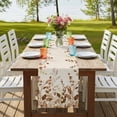thumbnail image 4 of Table Runners 70 Inches Long Dress Scarves, Brown Orange Eucalyptus Farmhouse Coffee/Dining/Kitchen Table Decor, Holiday Table Runner, Farmhouse Weeping Leaves Linen 13x70 Inch, 4 of 9