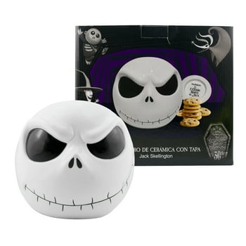 Galletero Decorativo de Cerámica, Jack Skellington en 3D con Tapa Hermética, 30 Aniversario “El Extraño Mundo de Jack” con Caja de Regalo