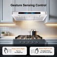 thumbnail image 4 of Awoco 30" Under Cabinet Range Hood Hands-Free with Voice & Gesture Control Stainless Steel, 4 of 5