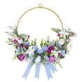 thumbnail image 2 of Corona de primavera para la puerta principal | Corona floral con marco de metal para decoración durante todo el año | Corona de flores artificiales para decoración de paredes interiores y exteriores, 2 of 8