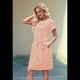 thumbnail image 4 of Vestido Camisero de Verano A Rayas de Corta para Mujer, Informal, con Lazo en la Cintura y Bolsillos, Color Naranja, XXL, 4 of 9