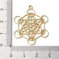 thumbnail image 3 of 201 Stainless Steel Pendants Laser Cut Metatron Cube Charm Golden 33x27x1mm Hole: 1.8mm, 3 of 3