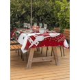 thumbnail image 2 of Outdoor Tablecloth with Umbrella Hole and Zipper, Red Snowman Christmas Rectangle Table Cloth 60x102 Inch Waterproof Tablecloth, Xmas Snowflake Birds Berry Winter Picnic Table Cover for Patio Camping, 2 of 7