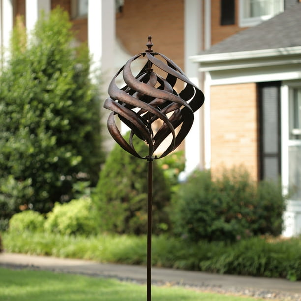 Copper Spiral Wind Spinner, Yard Ornament