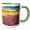 Green/White, variant on 3drose, Imperial Sand Dunes Recreation Area, Ca. Primrose and Verbena., 11oz Two-tone Yellow Mug