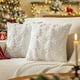 thumbnail image 3 of Paquete de 2 fundas de almohada con diseño de árbol de Navidad y copos de nieve, 45 x 45 cm, de poliéster suave, para sofá, silla, decoración de sala de estar Yulucky, 3 of 8