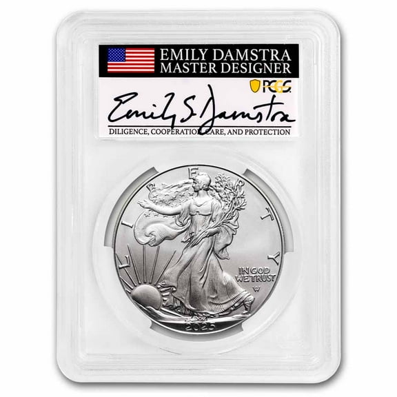 2025-W Burnished Silver Eagle SP-70 PCGS (AR, Damstra)