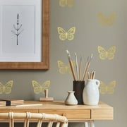 Gold Butterfly Peel And Stick Wall Decals
