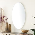 thumbnail image 2 of DecMode 24" x 40" White Oval Wall Mirror with Thin Minimalistic Frame, 2 of 7