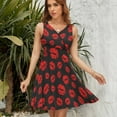 thumbnail image 7 of Red Lips Dress Fashion Beach Long Dresses Female Party Printed Sundress, 7 of 7