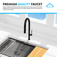 thumbnail image 4 of KBFmore 17.63 inch Stainless Steel Matte Black Finish Kitchen Faucet with Dual Function Pull Out Down Spray Head, 4 of 10