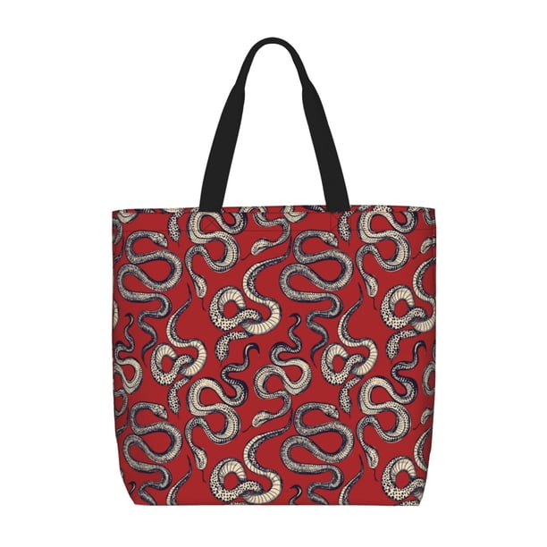 Balery Snake Bolsa de Mano para Mujeres con Cremallera, Bolsa de Gimnasio con Compartimentos, Bolsa para Laptop, Bolsa para Trabajo
