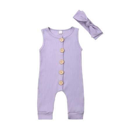 

Pudcoco Infant Baby Girl Boy Button Clothes Romper Bodysuit Outfits Set
