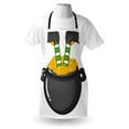 thumbnail image 4 of Leprechaun Apron, Upside down Funny Elf Legs in a Pot Full of Coins, Unisex Kitchen Bib with Adjustable Neck for Cooking Gardening, Adult Size, Grey Multicolor, by Ambesonne, 4 of 4