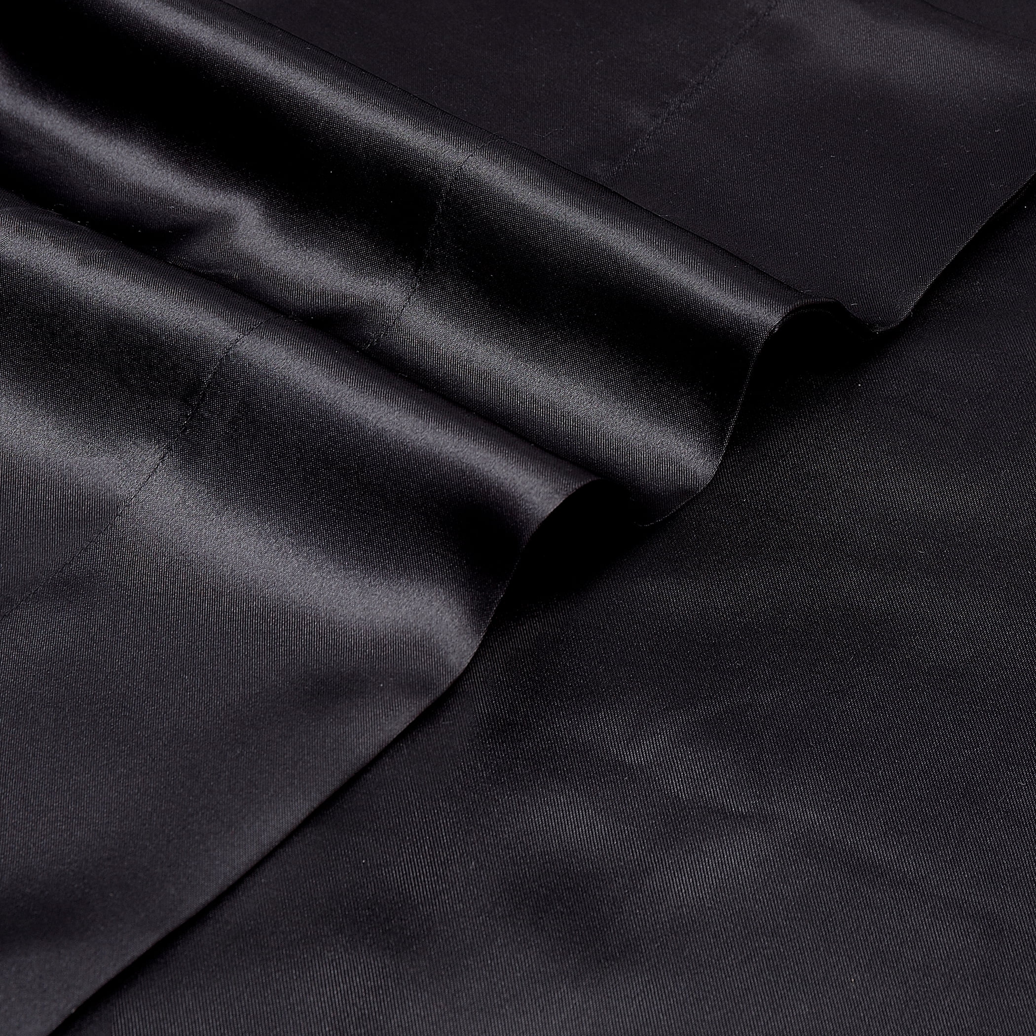 Satin Radiance Soft Silky Satin Sheets Solid Color Deep Pocket King Size Satin Bed Sheet Set Cooling Soft Slippery Satin Bedding + Satin Pillowcases Durable, Breathable, Black 4-piece