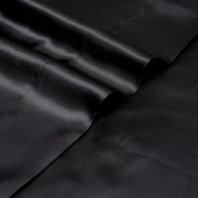 Satin Radiance 230 Thread Count Black Solid Print Polyester Sheet Sets,  Queen (4 Pieces)