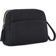 thumbnail image 1 of Bolsa de cosméticos, elegante y espaciosa bolsa de maquillaje, bolsa de viaje con cremallera, bolsa de aseo resistente al agua, organizador de accesorios de maquillaje, negro, 1 of 5