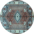 thumbnail image 1 of Ahgly Company Indoor Round Persian Light Blue Traditional Area Rugs, 6' Round, 1 of 4
