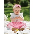 thumbnail image 4 of My First Easter Baby Girl Outfit Bunny Long Sleeve Romper + Layered Ruffle Bloomers Tutu Skirt Shorts + Socks + Headband 4Pcs Cute Clothes Set, 4 of 9