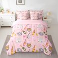 thumbnail image 2 of Feelyou Fashion Girl Party Bedding Comforter Set 7 Pieces, Western Cowgirl Boot Full Bedding Set, Juntle Tiger Animal Reversible Fitted Sheet Flat Sheet, Microfiber Bedroom Decor, 2 of 7