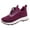 Purple, variant on XIMIN Women Men Mesh Sneakers Running Hands Free Shoes with Chunky Sole Lace-Up Round Toe Slip-ins Fashion Sneakers Breathable Anti-Slip Athletic Footwear