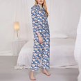 thumbnail image 3 of Sikiie white Skull blue daisy Women's Long-Sleeve Shirt and Full-Length Bottom Pajama Set (s-xxl)-Small, 3 of 7