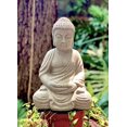 thumbnail image 2 of Estatua de Buda, 33 cm cerámica Hecha a Mano gris, 2 of 6