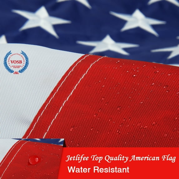 American Flag 2x3Ft US Flag with Embroidered Stars & Sewn Stripes Heavy-Use Nylon- Deluxe Fast-Dry, All-Weather USA Flag For Outdoors & Indoors