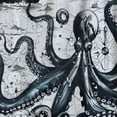 thumbnail image 5 of Orinice  Blue Nautical Octopus Bathroom Sets Cool Ocean Kraken Sailboat Pirate Theme Funny Octopus Retro Underwater Marine Life Shower Curtain and Bath Mat Set 60x72, 5 of 7