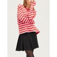 thumbnail image 3 of Gupgi Women's Striped Pullover Spring Loose Sweatshirt Casual Long Sleeve Crew Neck Tops, 3 of 6