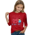 thumbnail image 4 of Abcomgle 4th Of July Outfits for Girls Kids 3/4 Sleeve Patriotic T Shirt Crewneck Comfy 250th Birthday Print Shirts Summer Independent Day Tshirt,Red,11-12Years, 4 of 5