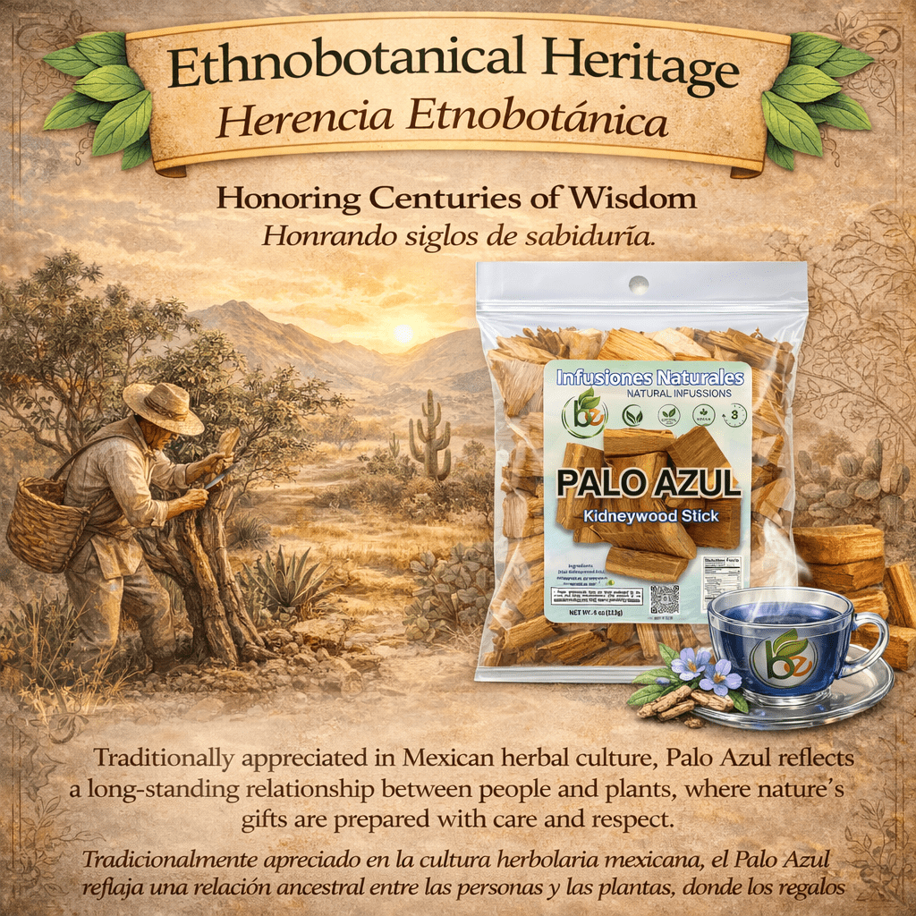 Palo Azul 4oz (141.g) Herbal Tea | Kidneywood (Blue Stick) Te Herbal | Makes 40+ Cups | Wildcrafted Kidney Wood Tea | All Natural Tea, non-GMO.