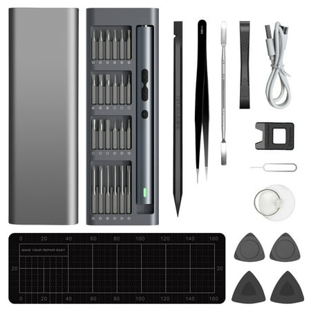 

Nhthy 62IN1 Screwdriver Set Magnetic Aluminum Box Hand Tools Precision Screwdrivers Kit Electric Repair Phone Computer Electric Screwdriver Set Lithium Battery Quick Charging. Black