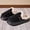Black, variant on Women's Cozy Faux Fur Lined Slippers Buckle Non-Slip Comfortable Warm Platform House Shoes Indoor/Outdoor