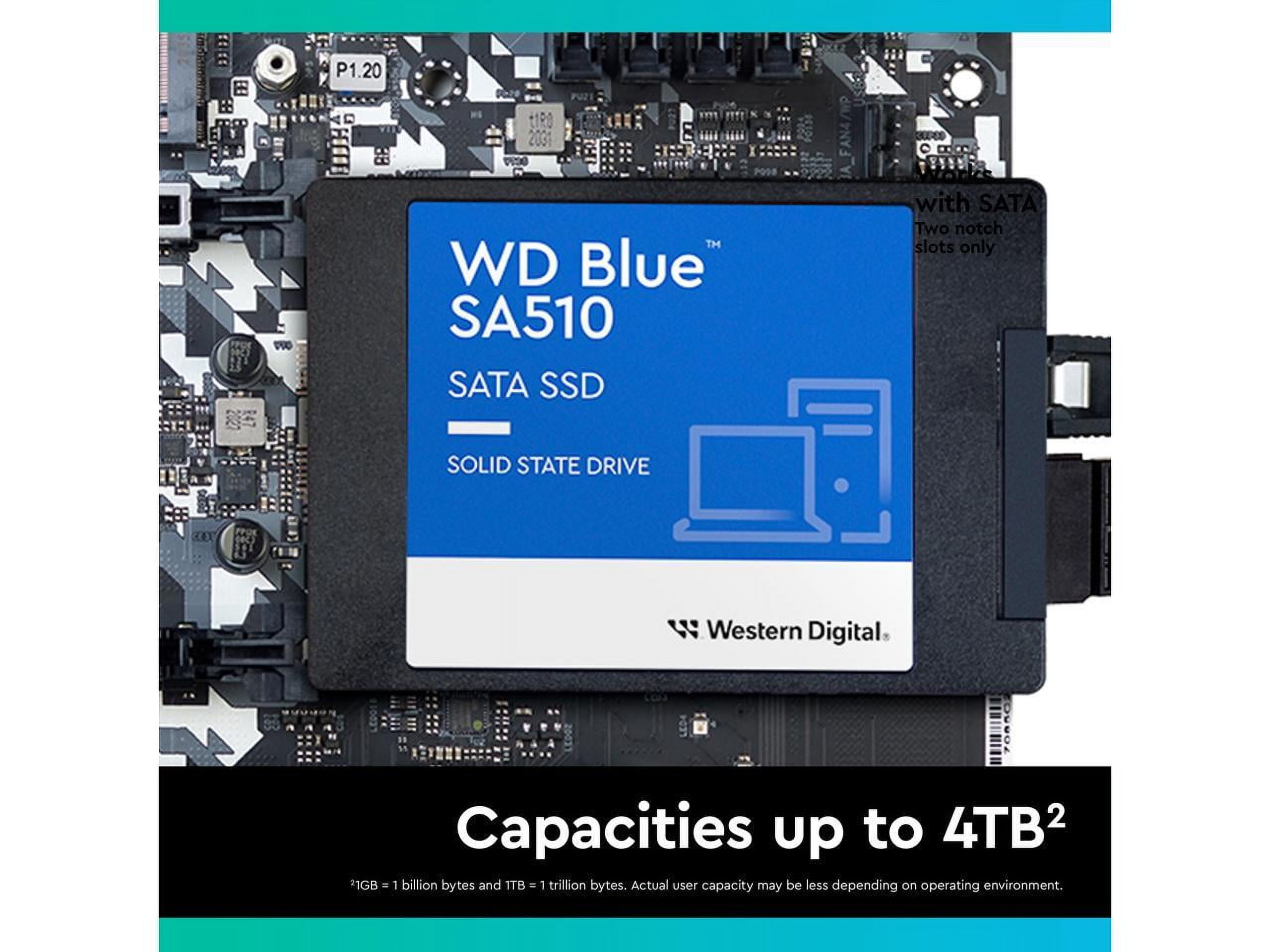  Western Digital 4TB WD Blue 3D NAND Internal PC SSD - SATA III  6 Gb/s, 2.5/7mm, Up to 560 MB/s - WDS400T2B0A : Electronics