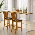 thumbnail image 1 of Exdeerjoy 2-Piece 25.5" Bar Chair Set with Backrest Padded Seat Footrest Rubber Wood Frame, 1 of 7
