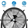 thumbnail image 2 of Achazel 24 Inch Industrial Drum Fan,Ultra Quiet Variable Speed 7800 CFM High Velocity Floor Fan with DC Motor for Warehouse Workshops Garage Cooling Black, 2 of 8