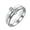 Silver + White, variant on 6mm Women's Ceramic Ring with Cubic Zirconia Stainless Steel Ceramic 2 in 1 Ring Patchwork Polished Wedding Band Pink + Purple Size 7
