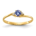 thumbnail image 3 of 14K Yellow Gold 4mm Tanzanite AA Diamond Ring Size 6, 3 of 3