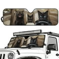 thumbnail image 2 of Uorisanigo Upgrade Windshield Sun Shade for Wrangler, Compass, Gladiator & Renegade, Foldable Funny Black Cat Print Windshield Sun Visor Front Window Sunshade Blocks UV Rays, 2 of 7