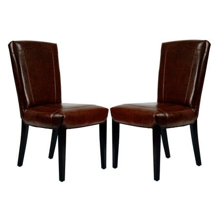 Safavieh Ken Bicast Leather Side Chair, Set of 2, Brown