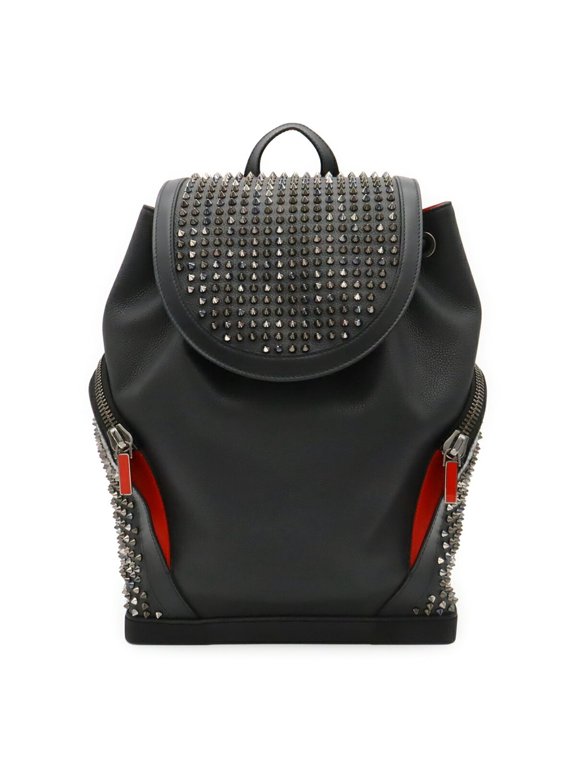 Pre-Owned Christian Louboutin Explorer Funk Spike Studded Backpack, Leather, Black, 1165167