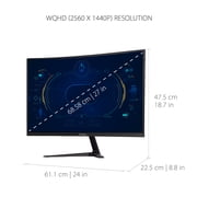ViewSonic Gaming Monitor VX2718-2KPC-MHD 27 Curved 1440p 180hz 1ms w/ Adaptive Sync