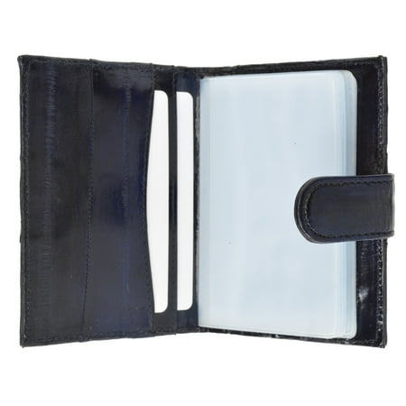 - Genuine Eel Skin Credit Card Case with Snap Closure E 570
