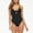 Black, variant on HaoXianJian Womens 1 Piece Swimsuit Solid color Cutout Bathing Suit Crew Neck Swim Suit SlimSwimwear Bodysuit
